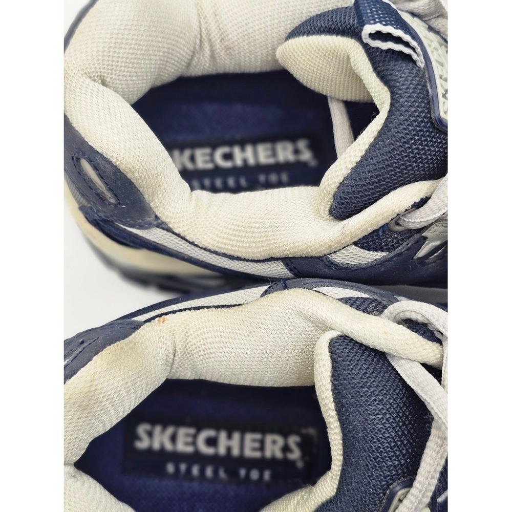 Skechers Steel Toe Work Shoes Men's Sz 12 Navy Blue Grey Chunky Utility Sneakers - Picture 12 of 13